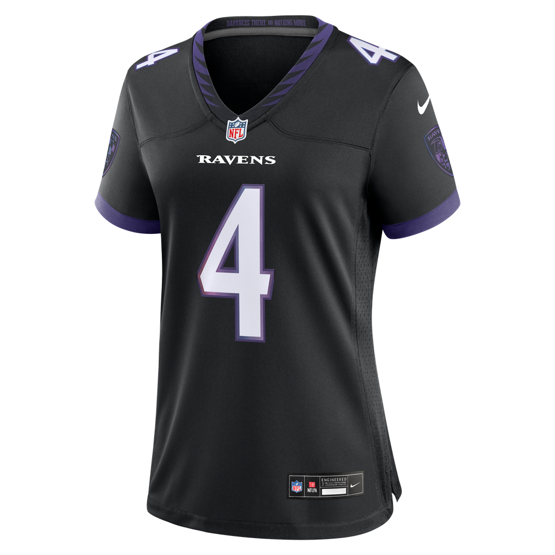 Zay Flowers Baltimore Ravens Nike Women's Alternate Game Jersey - Black