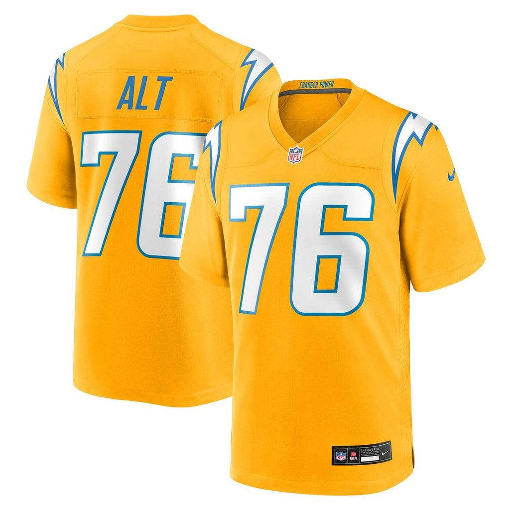 Joe Alt Los Angeles Chargers Nike Alternate Charger Power Game Player Jersey - Gold
