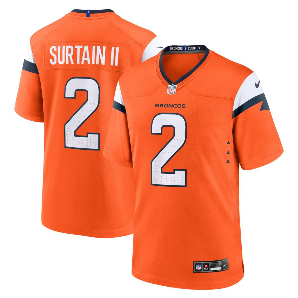 Patrick Surtain II Denver Broncos Nike Team Game Jersey - Orange