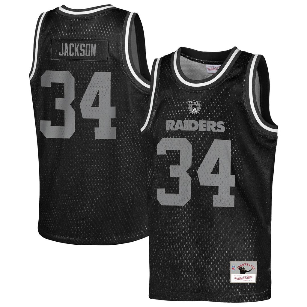 Bo Jackson Las Vegas Raiders Mitchell & Ness Youth Retired Player NFL Basketball Fashion Jersey - Black