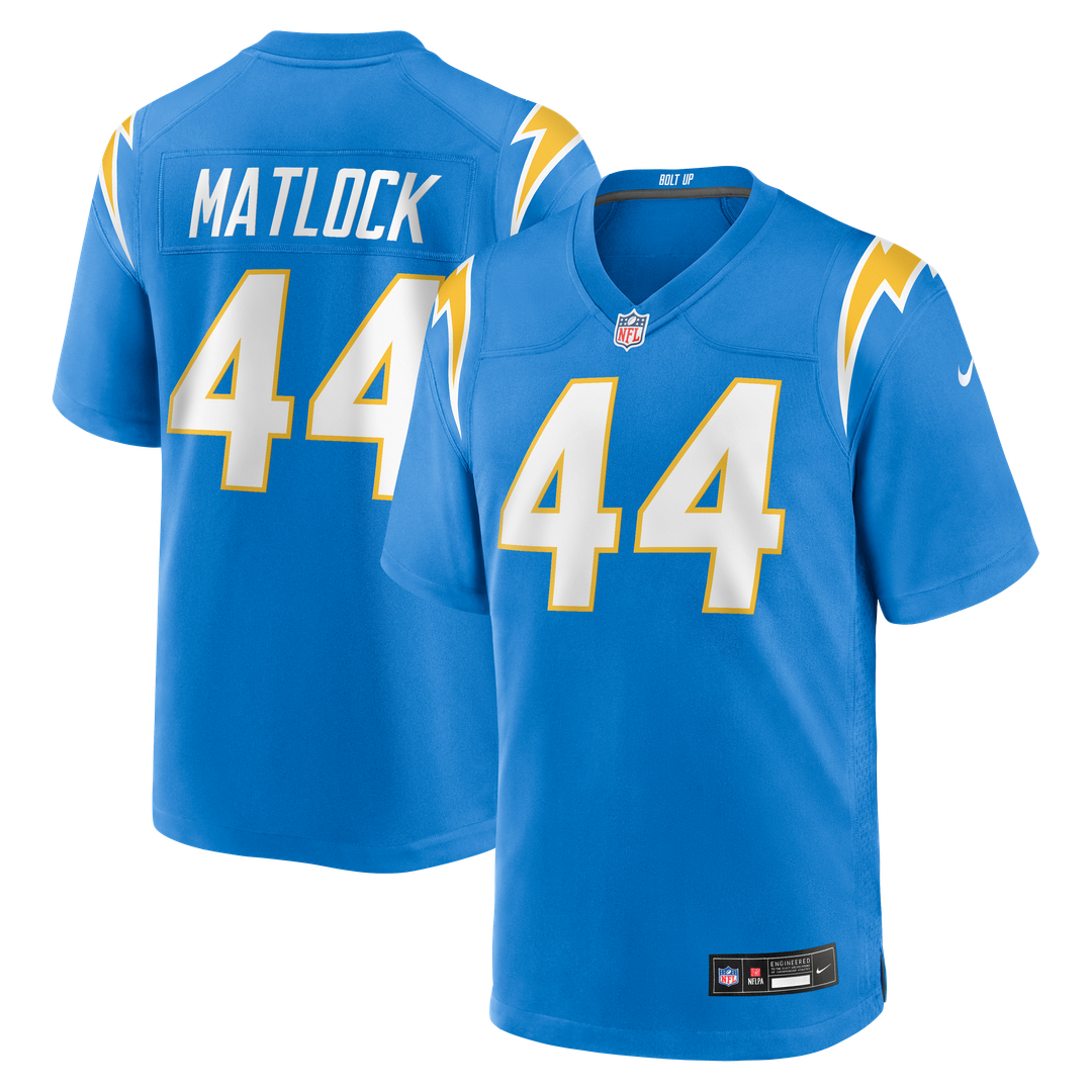 Scott Matlock Los Angeles Chargers Nike Team Game Jersey -  Powder Blue