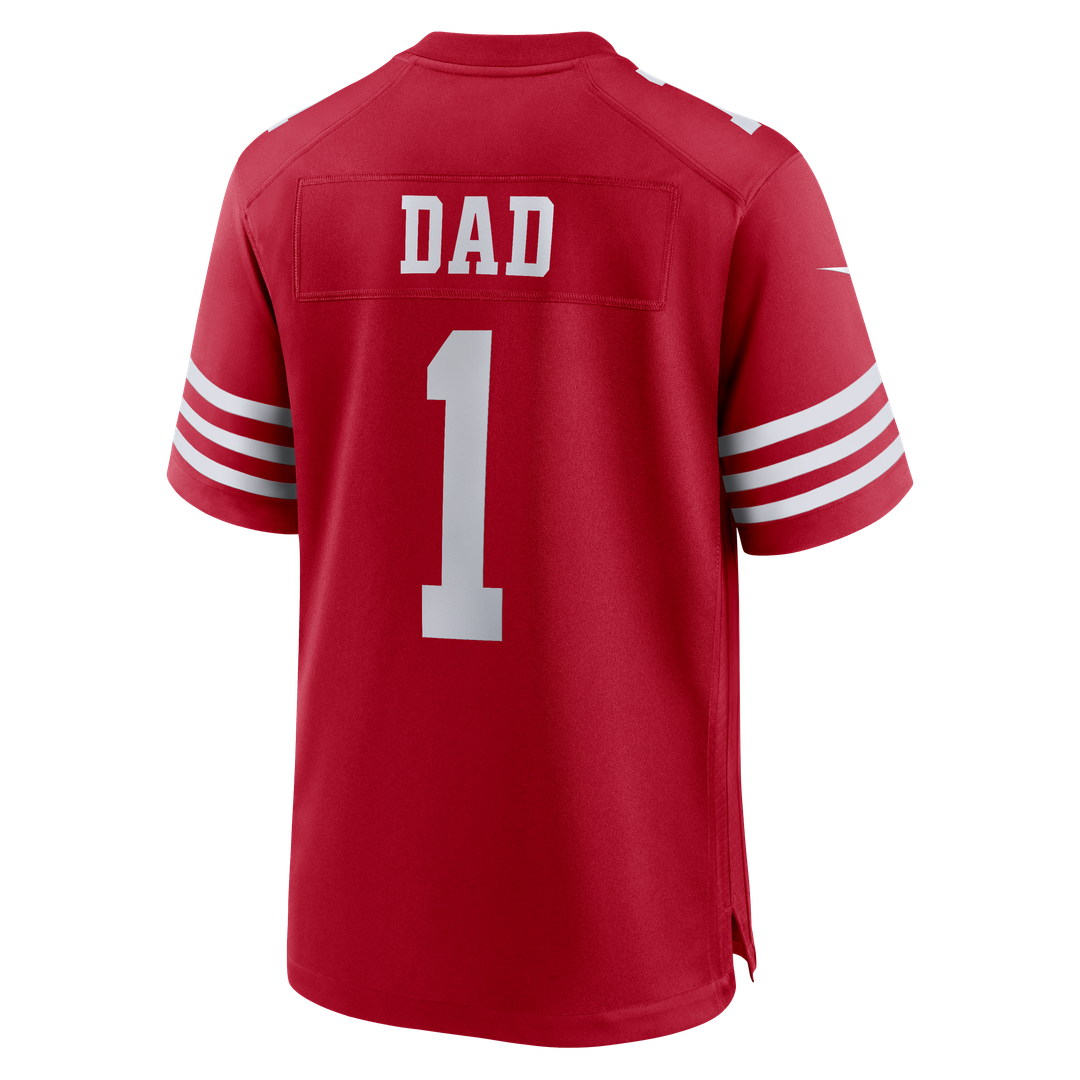 Number 1 Dad San Francisco 49ers Nike Game Jersey - Scarlet