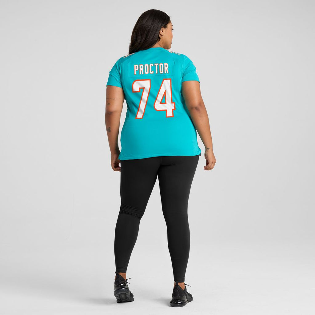Kadyn Proctor Miami Dolphins Nike Women's Team Game Jersey - Aqua