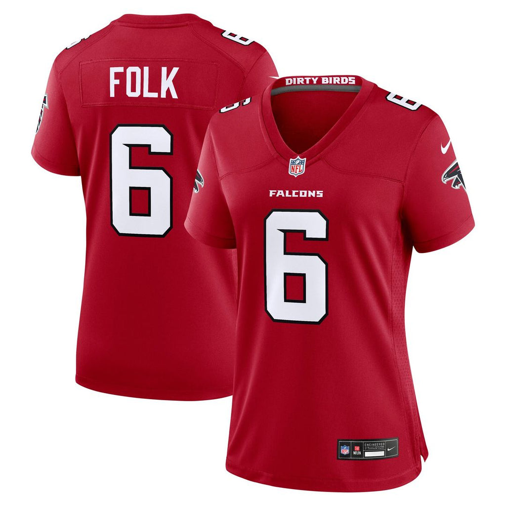 Nick Folk Atlanta Falcons Nike Women's Team Game Jersey -  Red