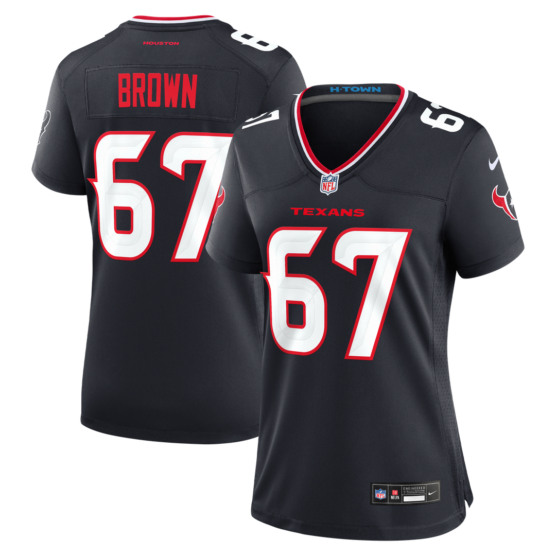 Evan Brown Houston Texans Nike Women's Team Game Jersey -  Navy
