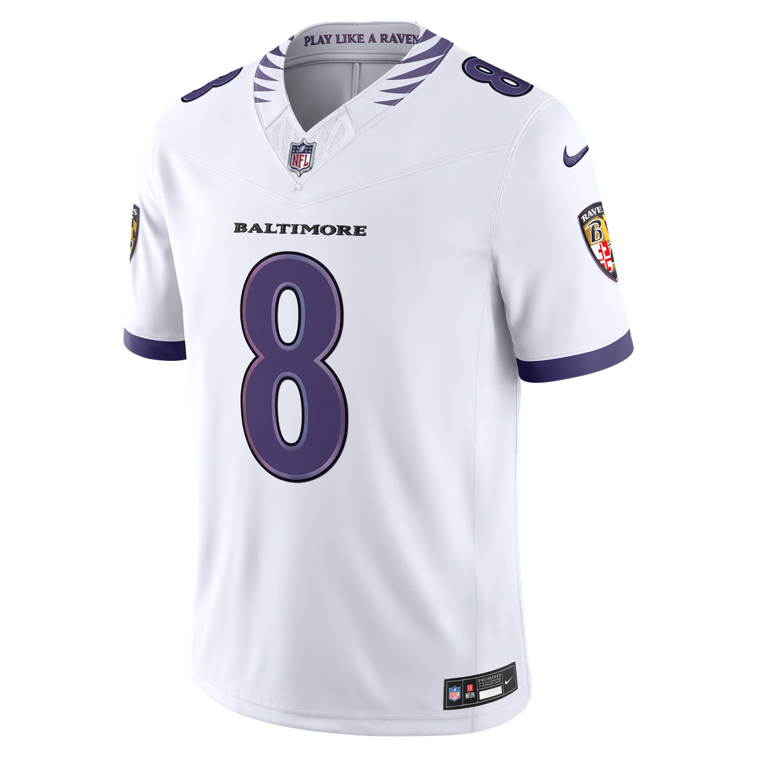 Lamar Jackson Baltimore Ravens Nike Vapor F.U.S.E. Stitched Limited Jersey - White