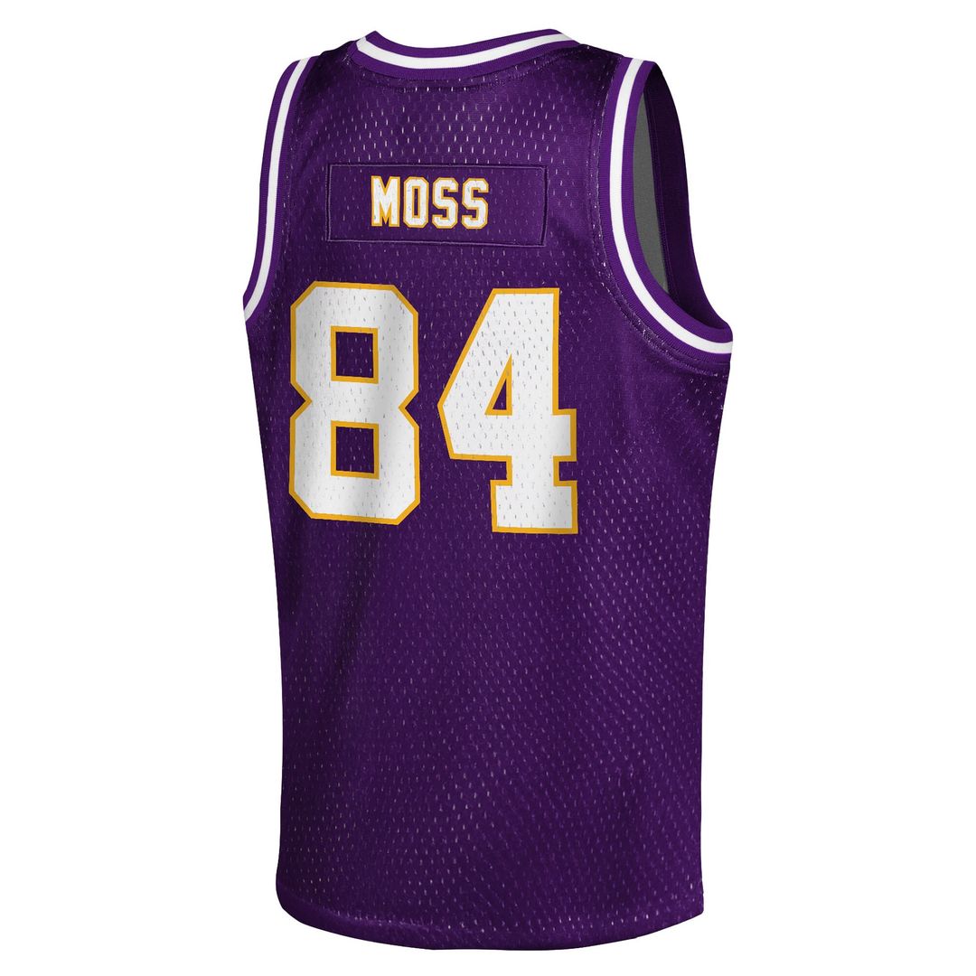 Randy Moss Minnesota Vikings Mitchell & Ness Youth Retired Player NFL Basketball Fashion Jersey - Purple