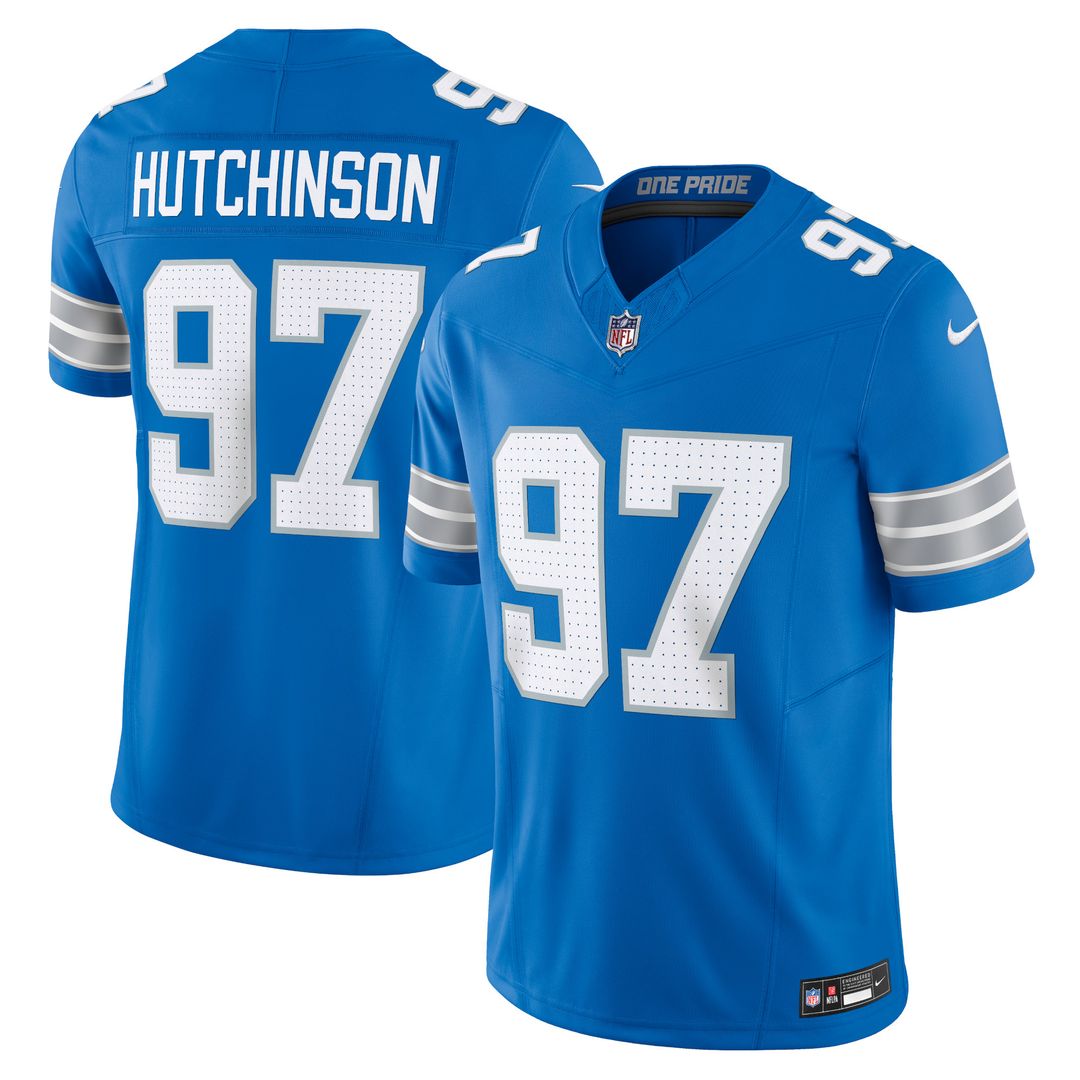 Aidan Hutchinson Detroit Lions Nike Team Vapor F.U.S.E. Limited Jersey - Blue