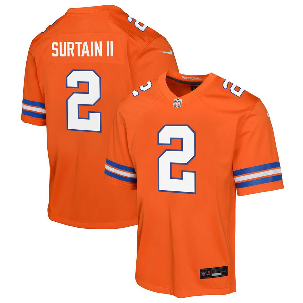 Patrick Surtain II Denver Broncos Nike Youth Game Jersey - Orange