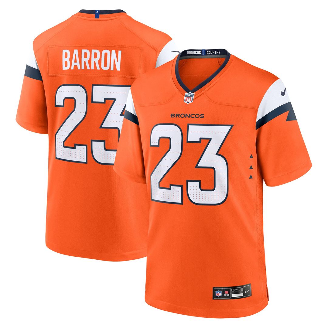 Jahdae Barron Denver Broncos Nike Game Player Jersey - Orange