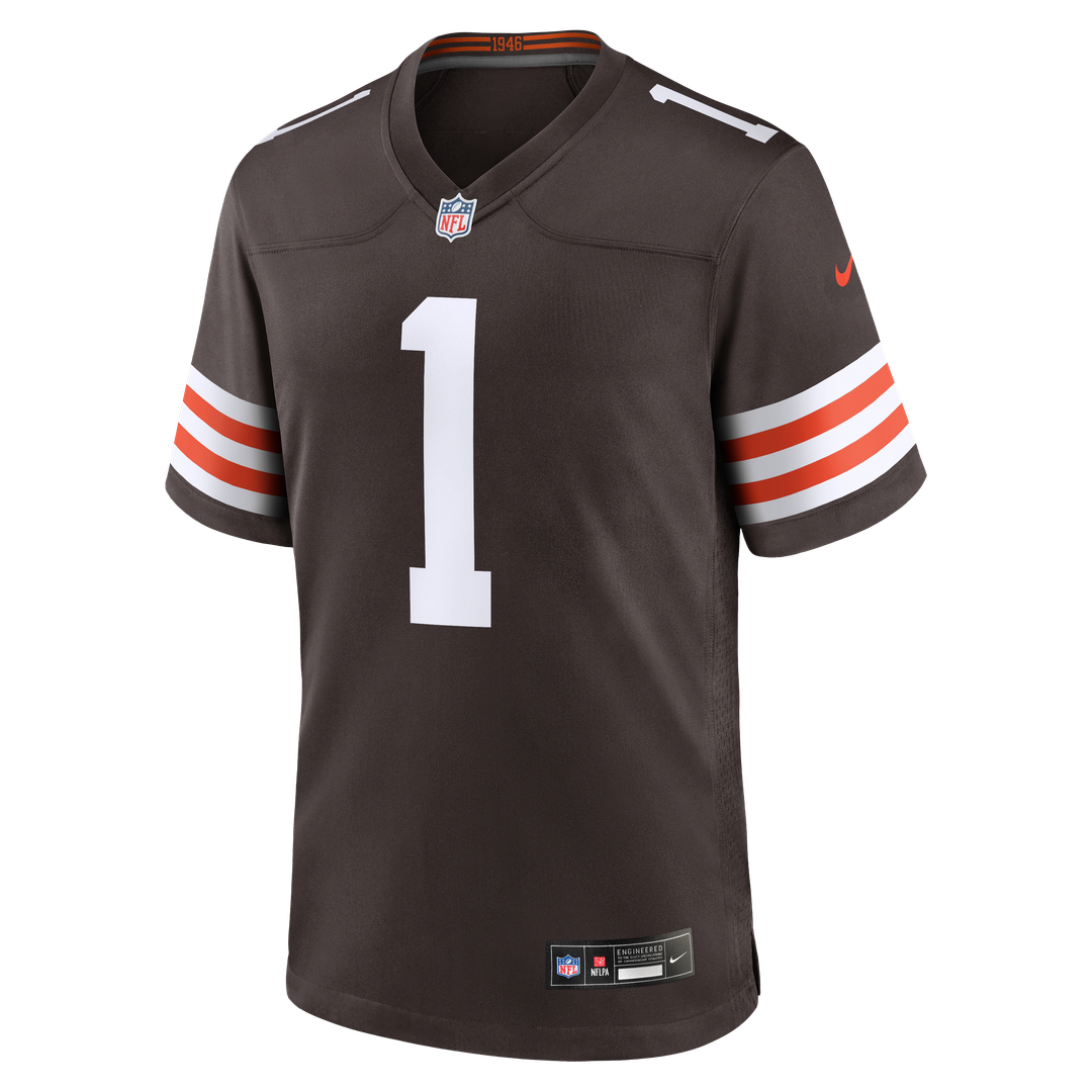 Number 1 Groom Cleveland Browns Nike Game Jersey - Brown