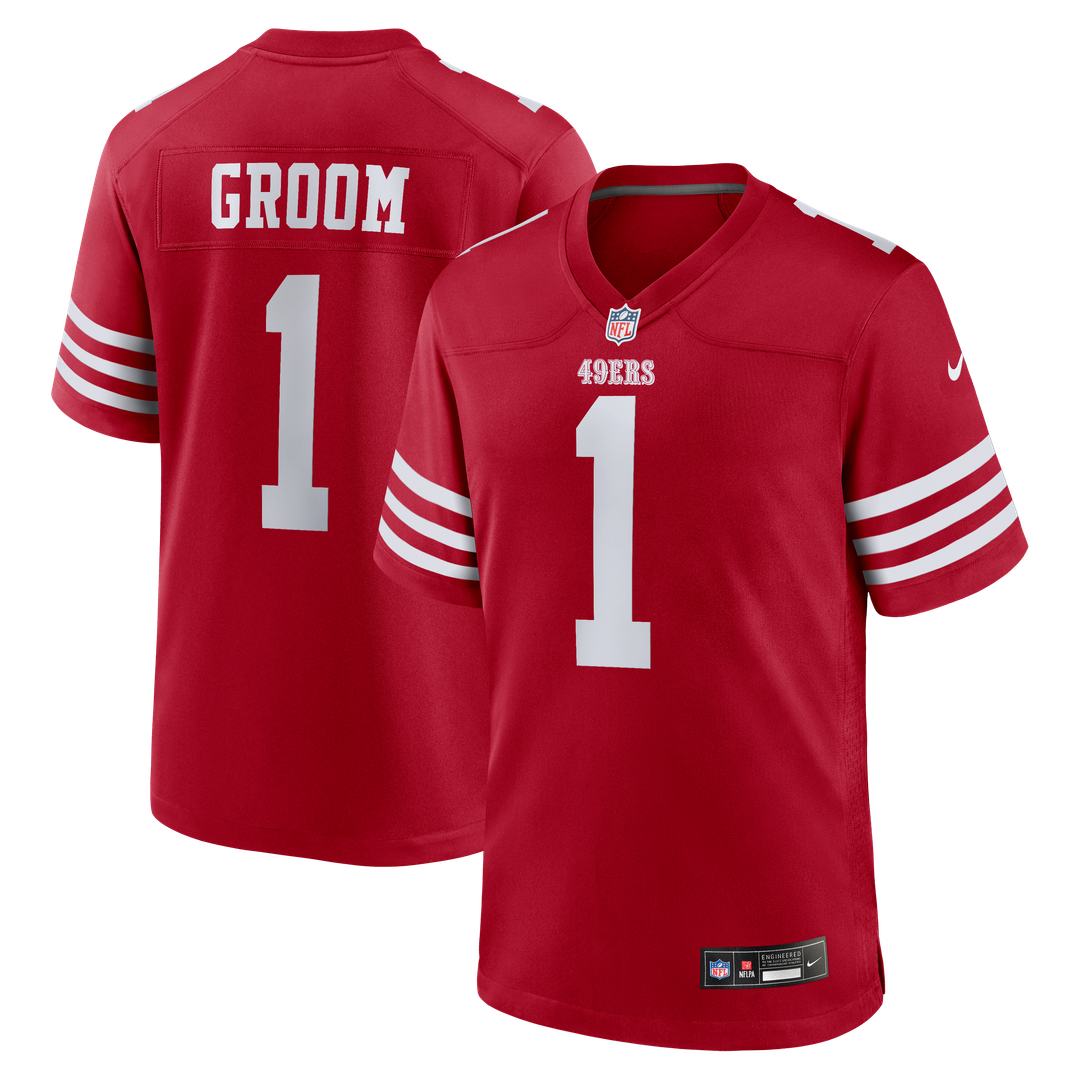 Number 1 Groom San Francisco 49ers Nike Game Jersey - Scarlet