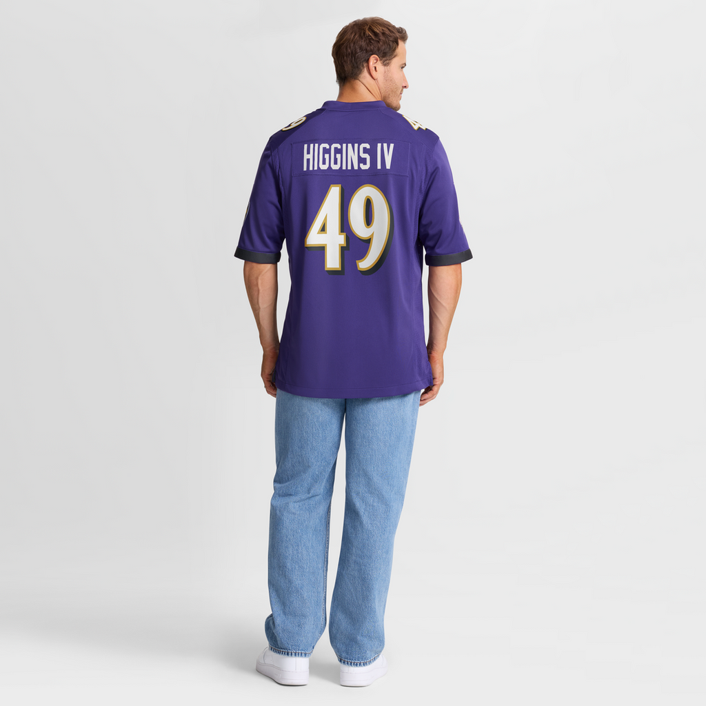 Jay Higgins IV Baltimore Ravens Nike Team Game Jersey -  Purple