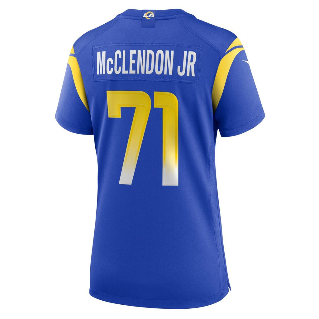 Warren McClendon Jr. Los Angeles Rams Nike Women's Team Game Jersey - Royal