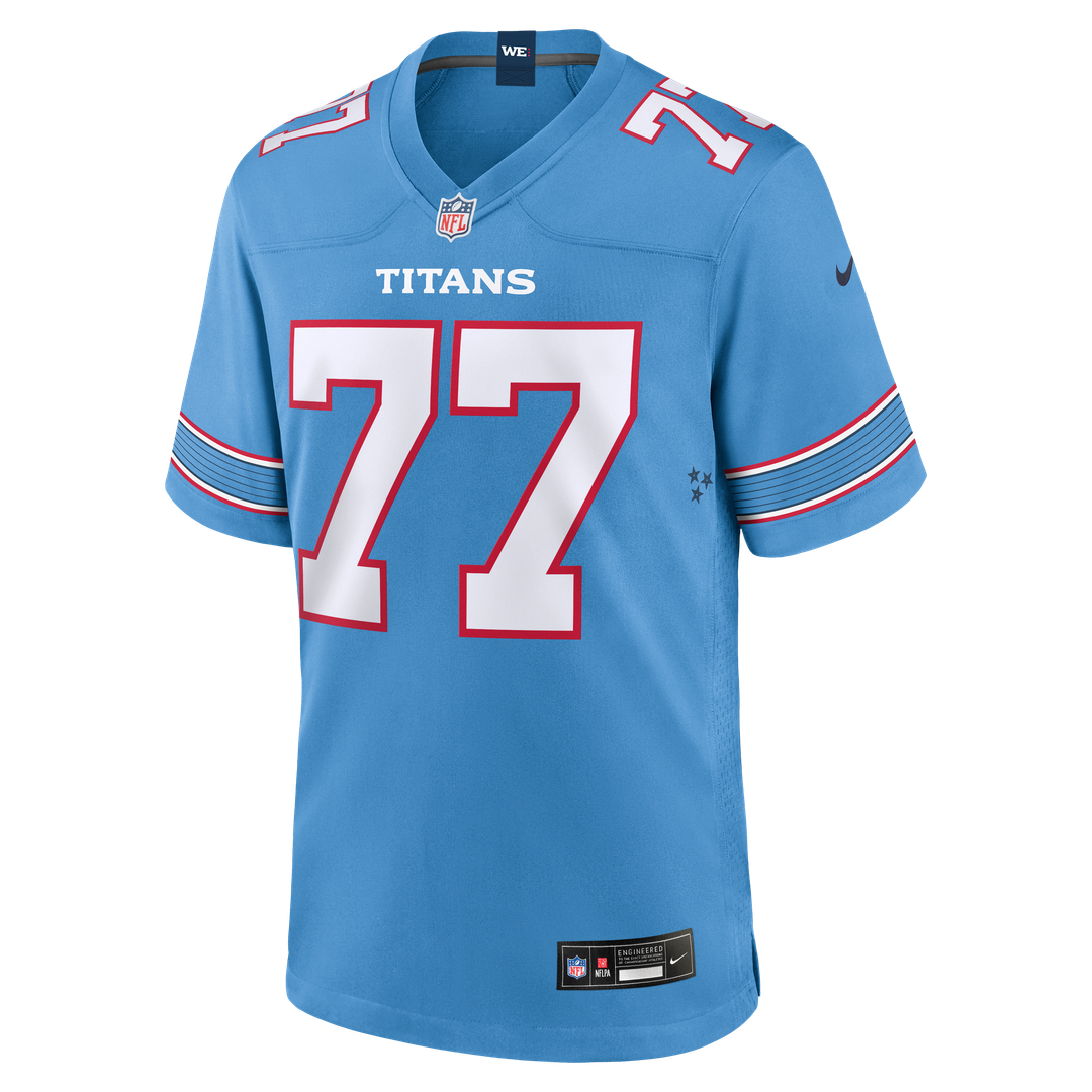 Peter Skoronski Tennessee Titans Nike Game Jersey - Light Blue