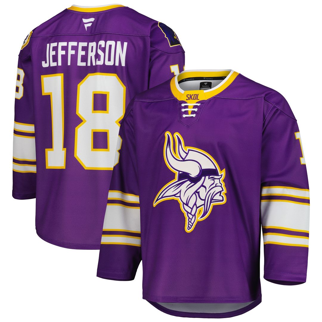 Justin Jefferson Minnesota Vikings Fanatics Hockey Jersey - Purple