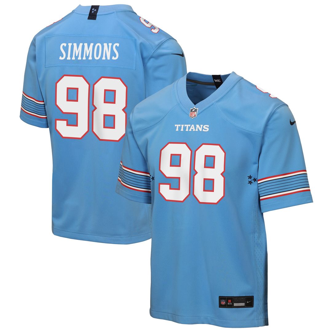 Jeffery Simmons Tennessee Titans Nike Youth Game Jersey - Light Blue
