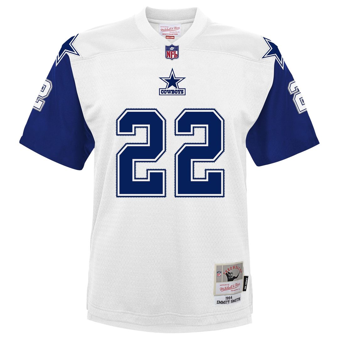 Emmitt Smith Dallas Cowboys Mitchell & Ness Youth 1994 Alternate Legacy Jersey - White