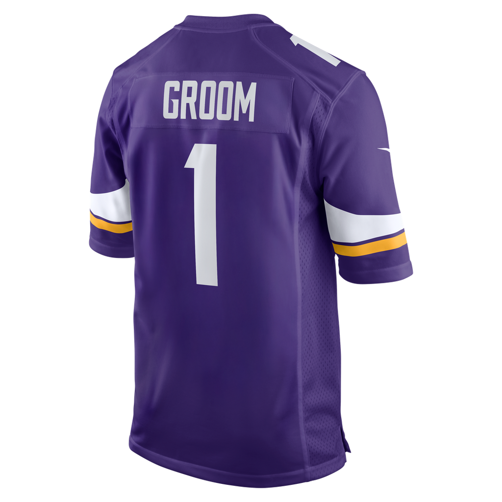 Number 1 Groom Minnesota Vikings Nike Game Jersey - Purple