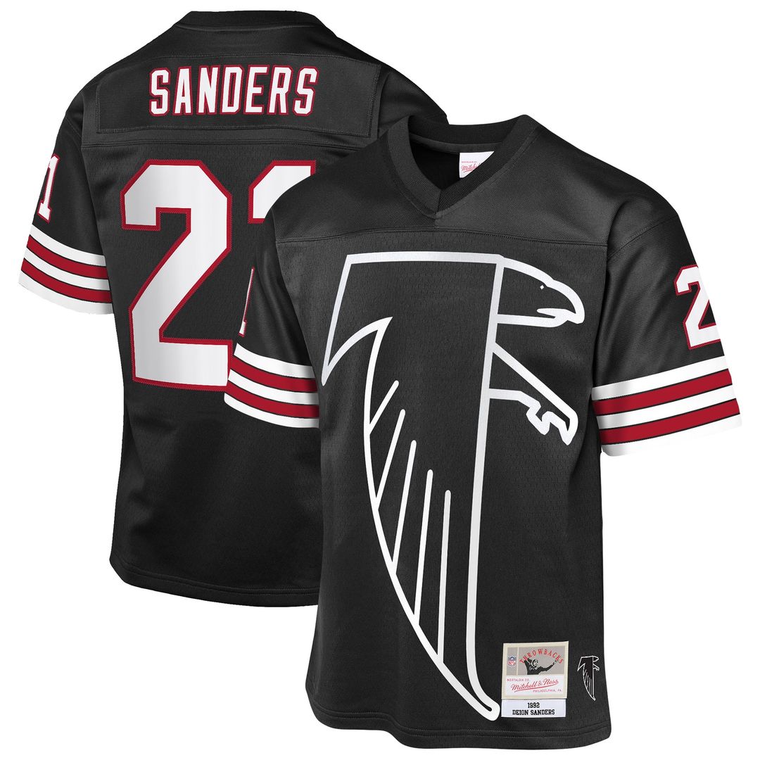 Deion Sanders Atlanta Falcons Mitchell & Ness Youth 1992 Throwback Fashion Jersey - Black