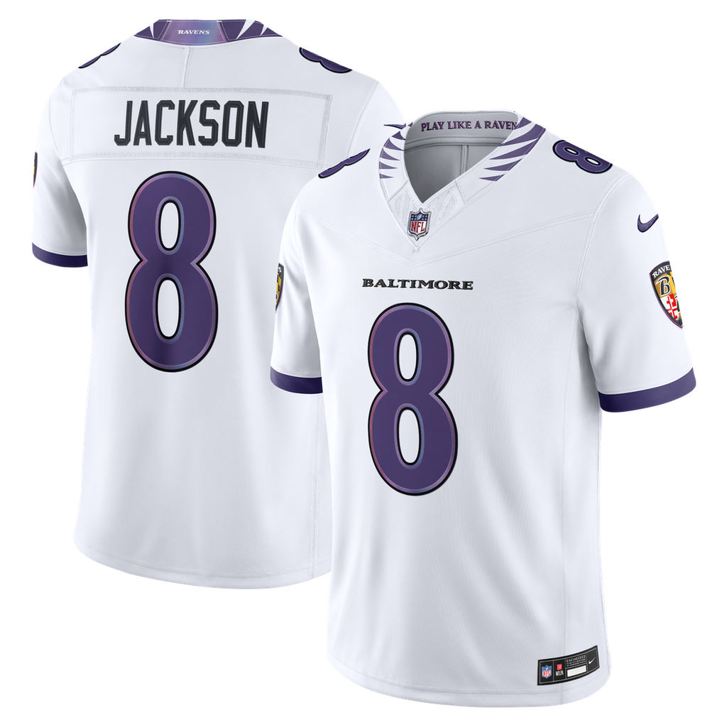 Lamar Jackson Baltimore Ravens Nike Vapor F.U.S.E. Stitched Limited Jersey - White