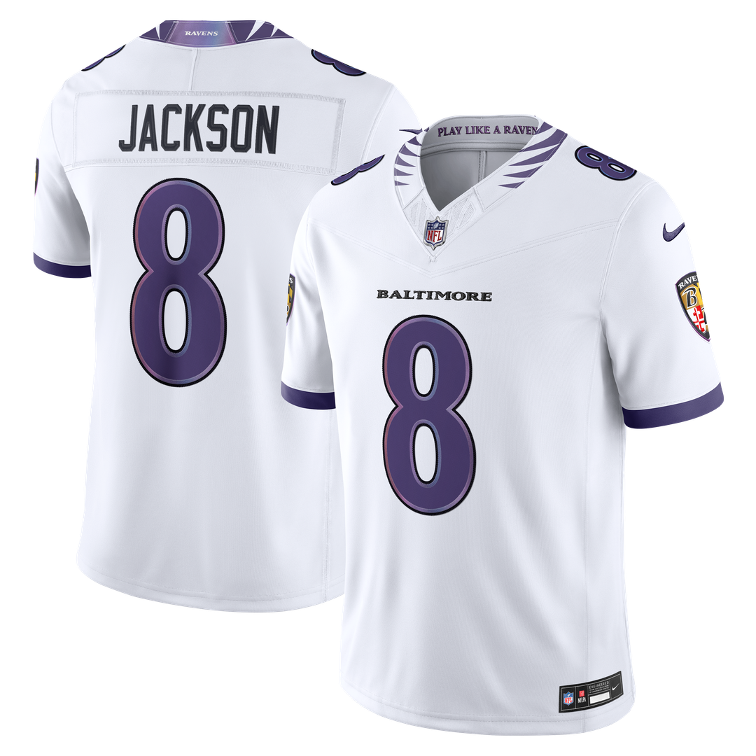 Lamar Jackson Baltimore Ravens Nike Vapor F.U.S.E. Stitched Limited Jersey - White