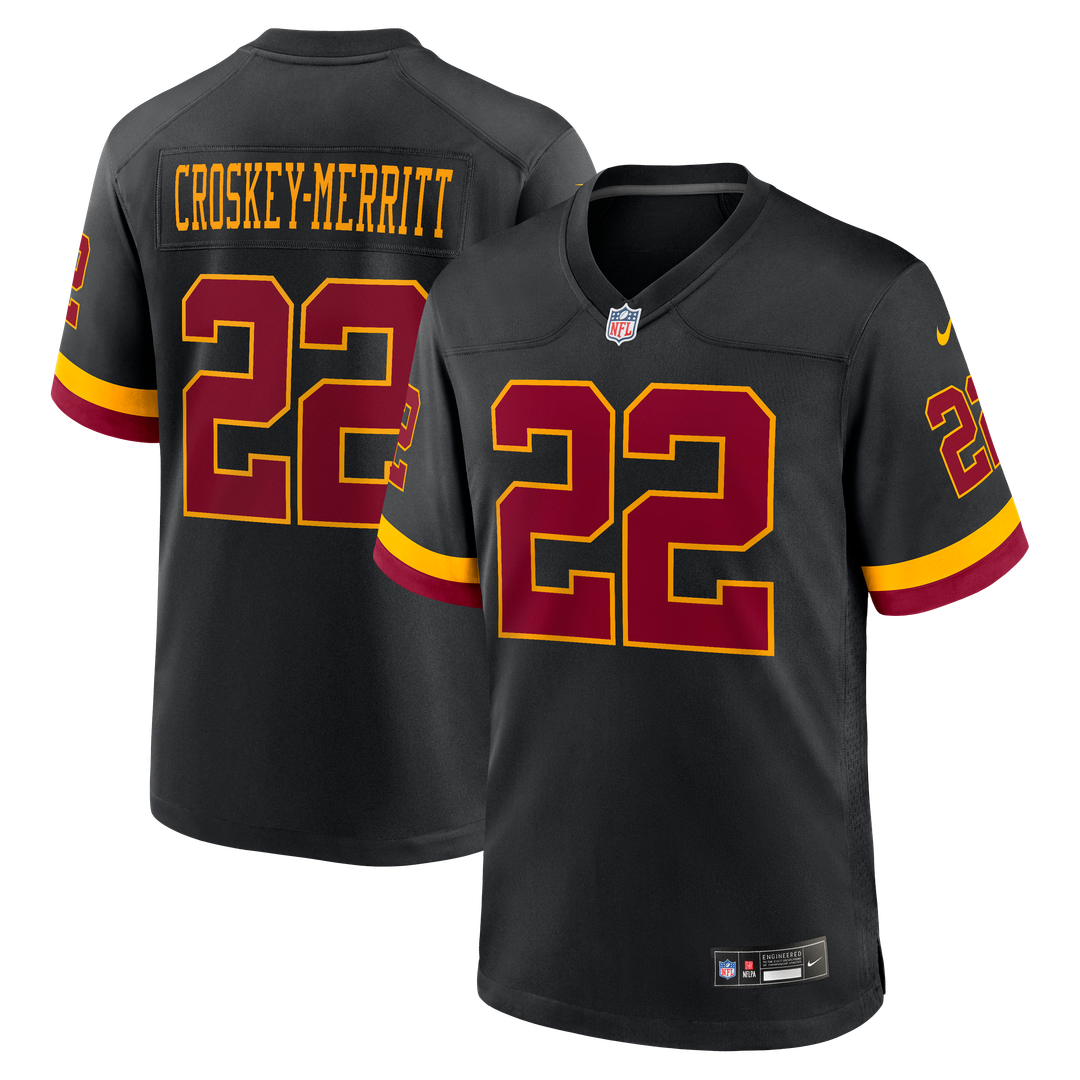 Jacory Croskey-Merritt Washington Commanders Nike Hail Raiser Alternate Game Jersey - Black