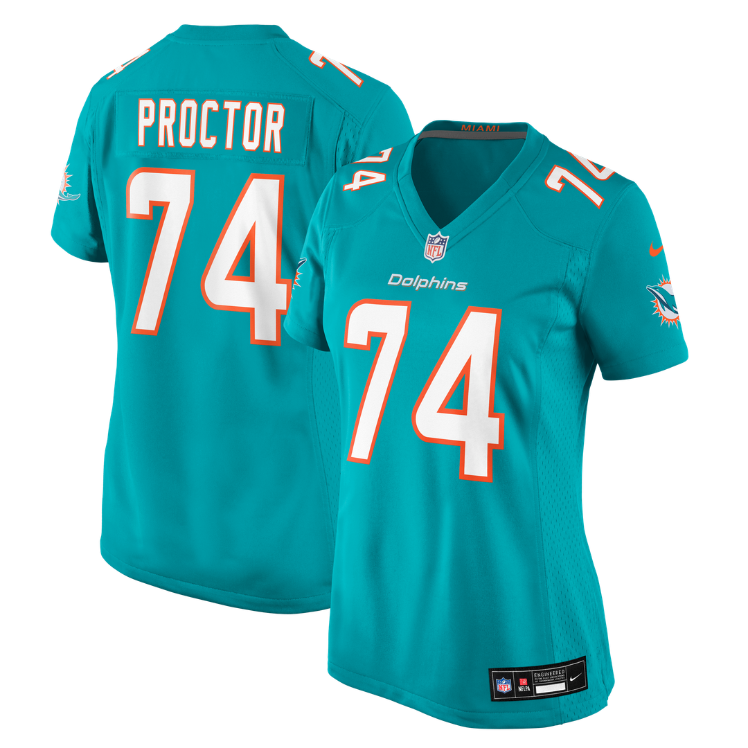 Kadyn Proctor Miami Dolphins Nike Women's Team Game Jersey - Aqua