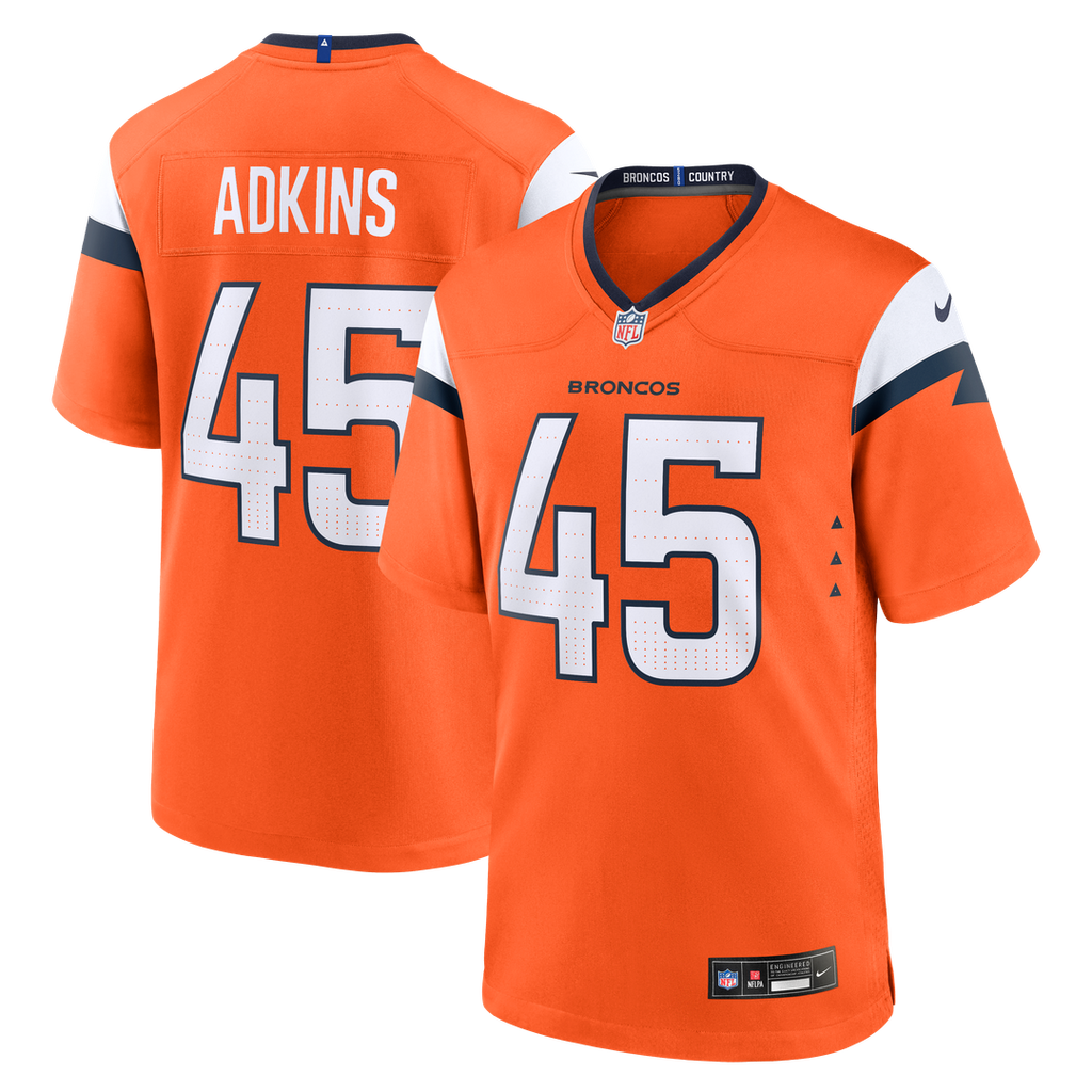 Nate Adkins Denver Broncos Nike Team Game Jersey -  Orange