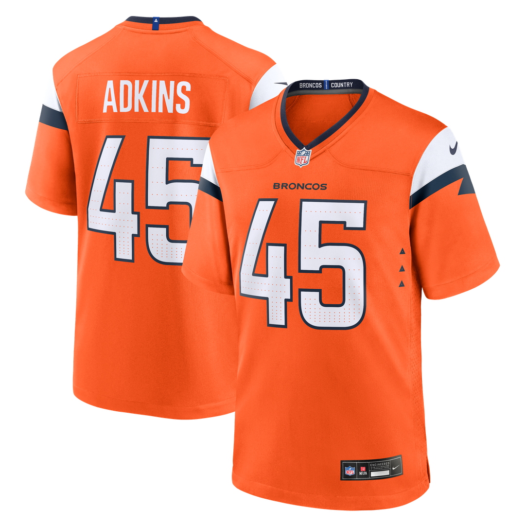Nate Adkins Denver Broncos Nike Team Game Jersey -  Orange