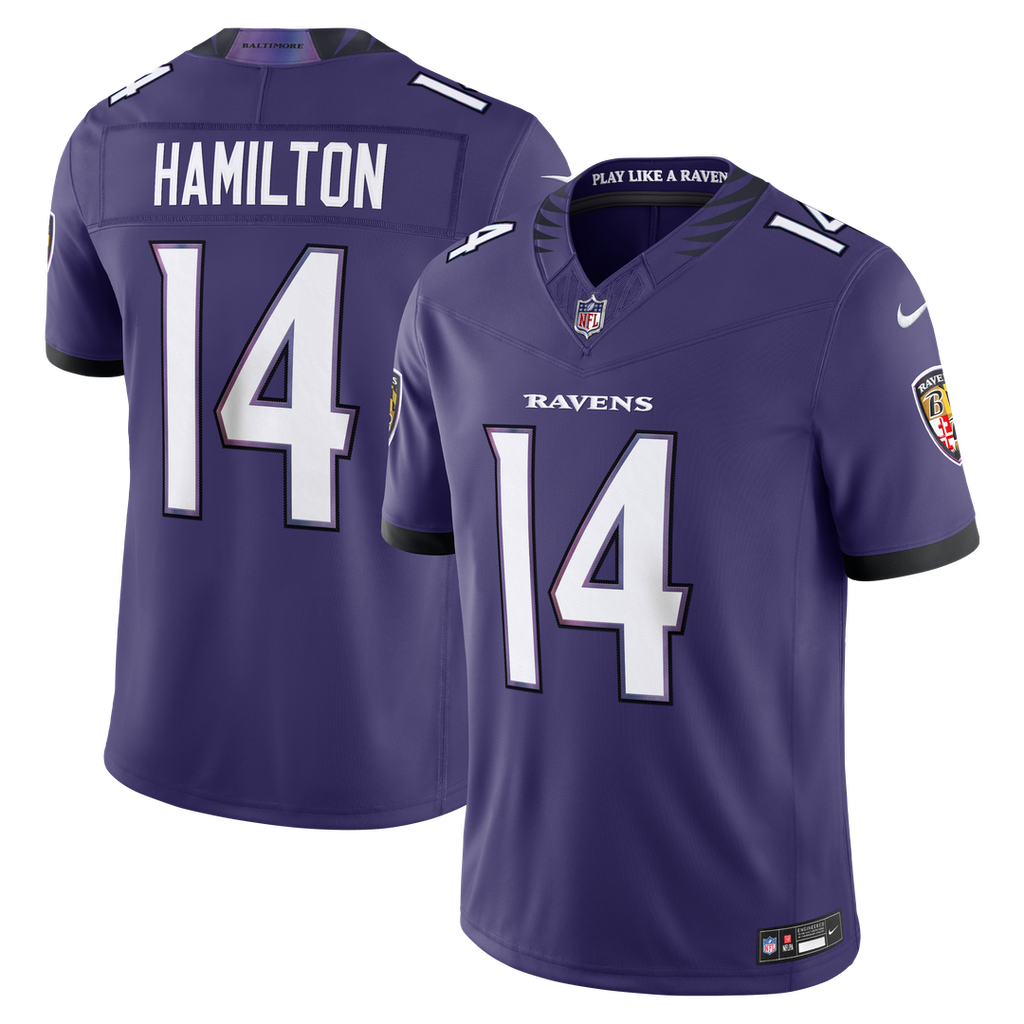 Kyle Hamilton Baltimore Ravens Nike Vapor F.U.S.E. Stitched Limited Jersey - Purple