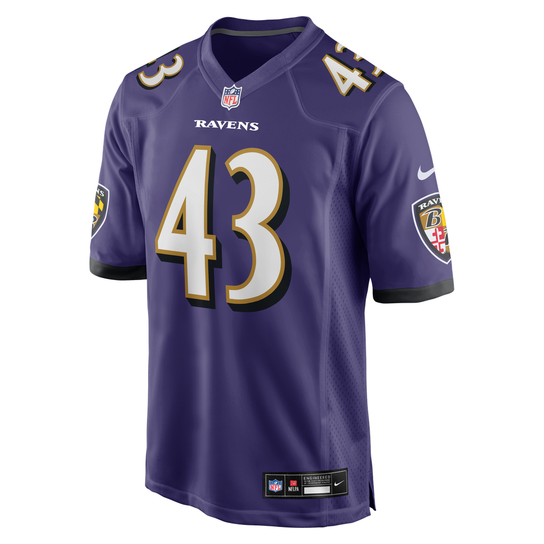 Justice Hill Baltimore Ravens Nike Game Jersey - Purple