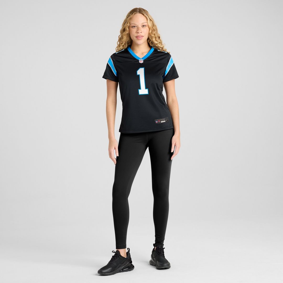 Number 1 Bride Carolina Panthers Nike Women's Game Jersey - Black