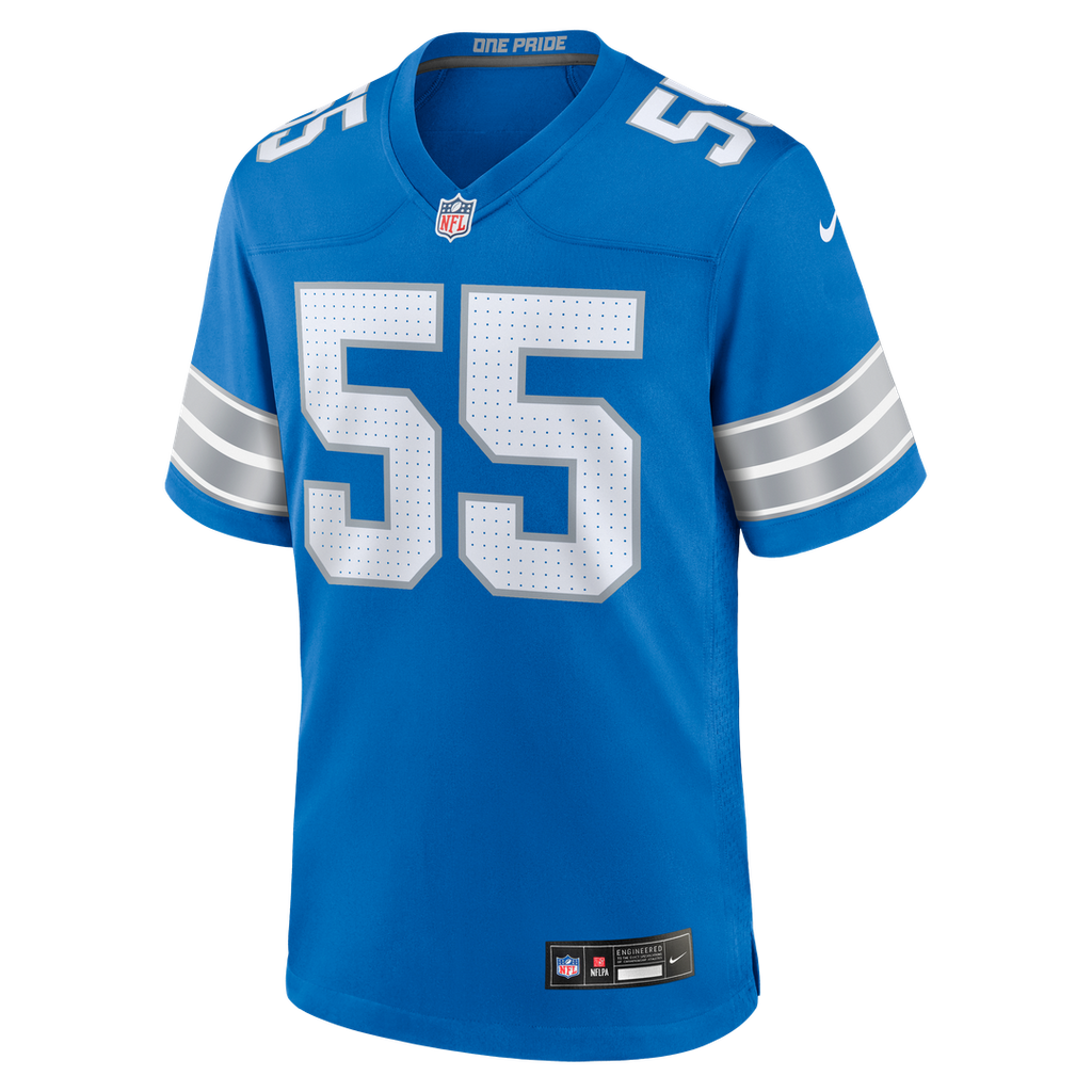 Derrick Barnes Detroit Lions Nike Team Game Jersey -  Blue