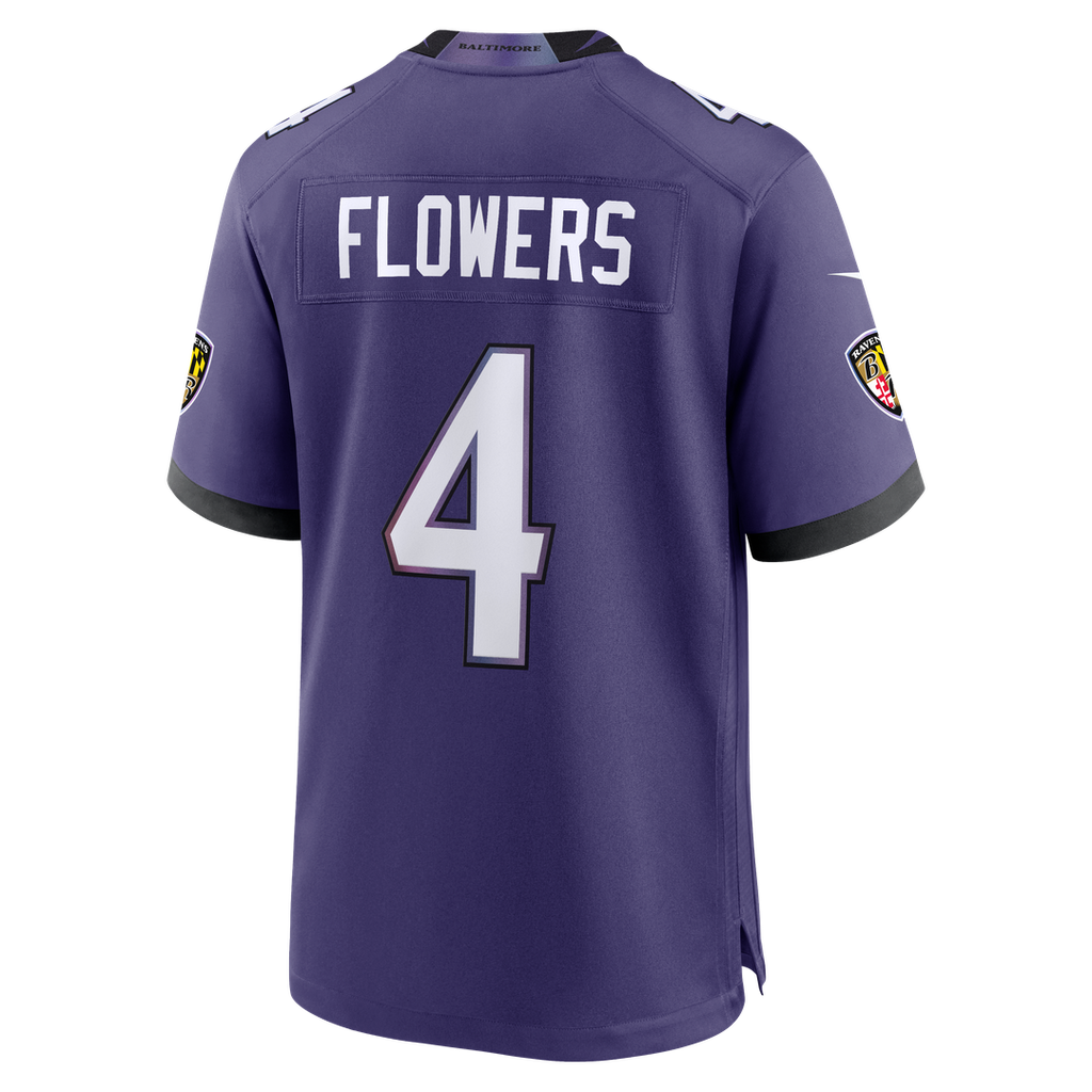 Zay Flowers Baltimore Ravens Nike Team Game Jersey - Purple