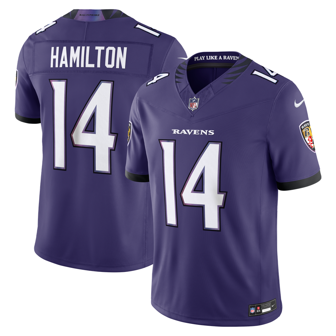 Kyle Hamilton Baltimore Ravens Nike Vapor F.U.S.E. Stitched Limited Jersey - Purple