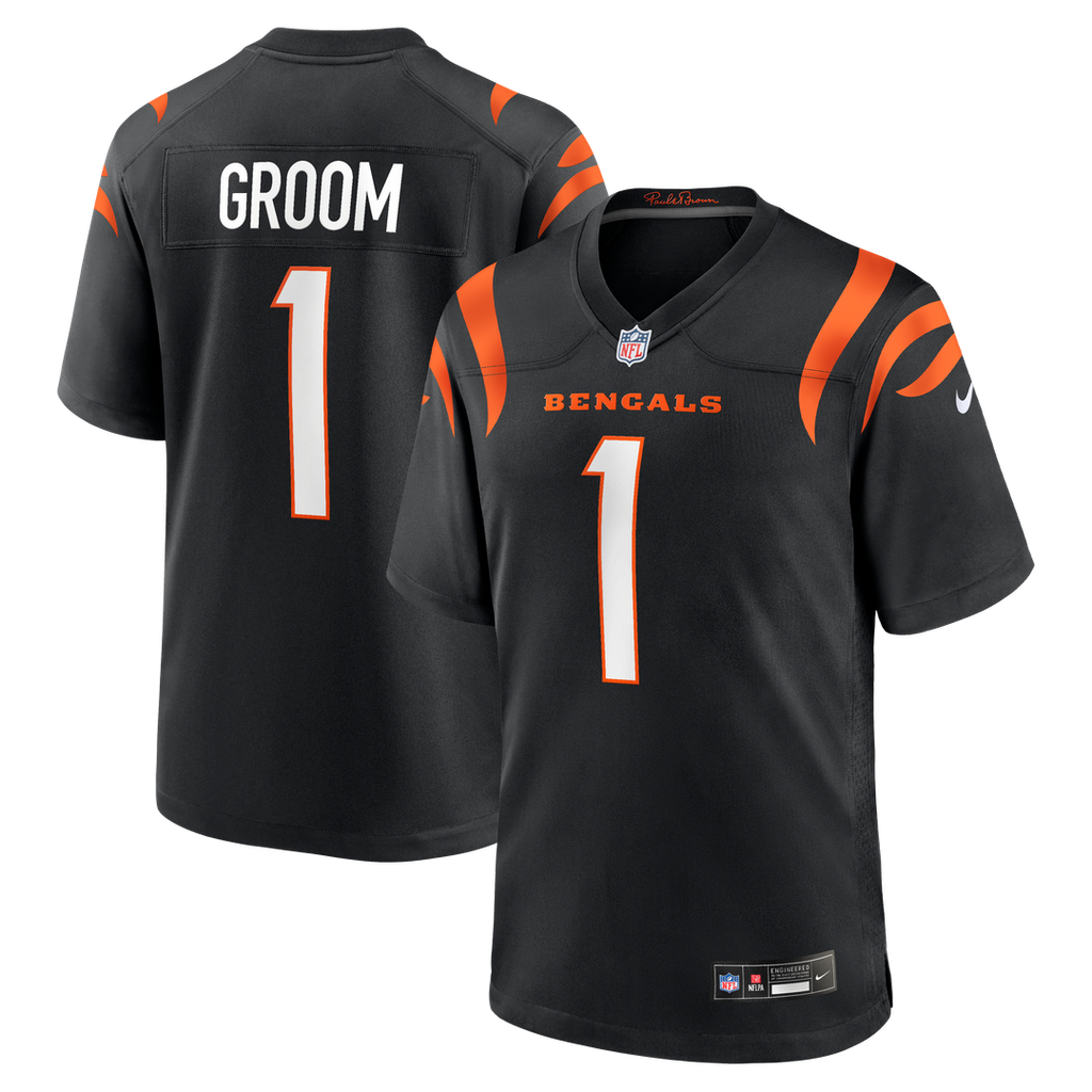 Number 1 Groom Cincinnati Bengals Nike Game Jersey - Black