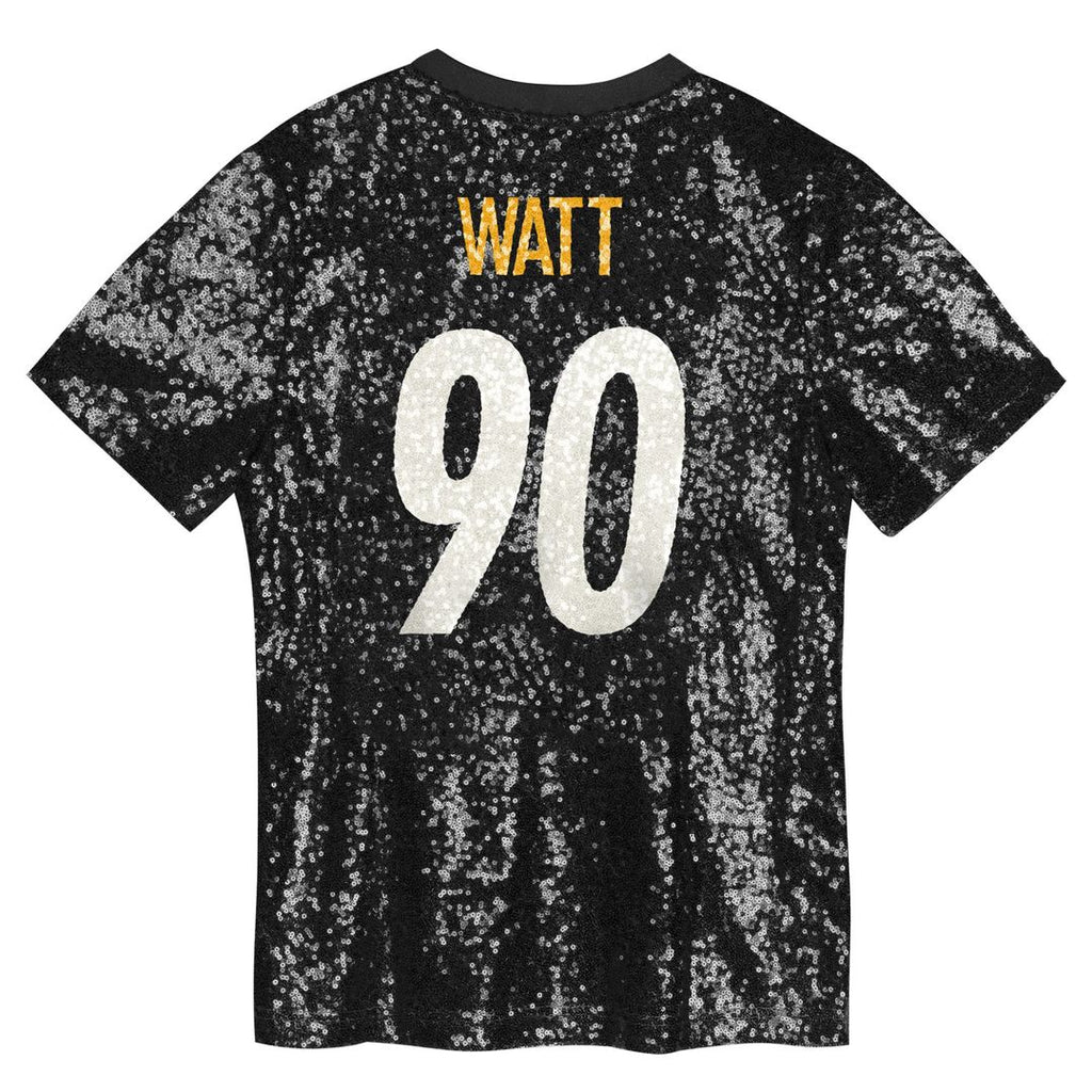 T.J. Watt Pittsburgh Steelers Women's Player Name & Number V-Neck Fashion Jersey - Black