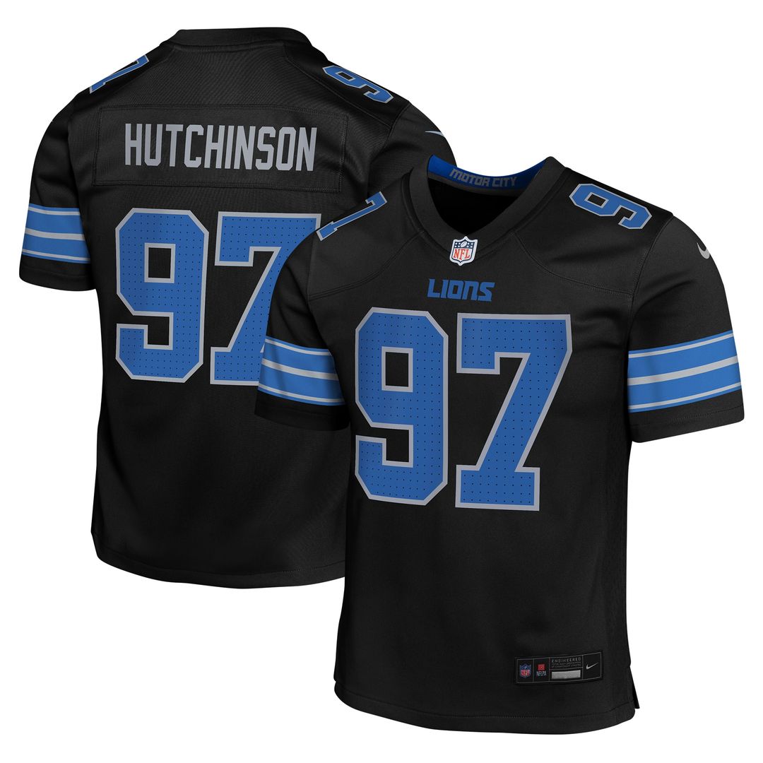 Aidan Hutchinson Detroit Lions Nike Youth Game Jersey - Black