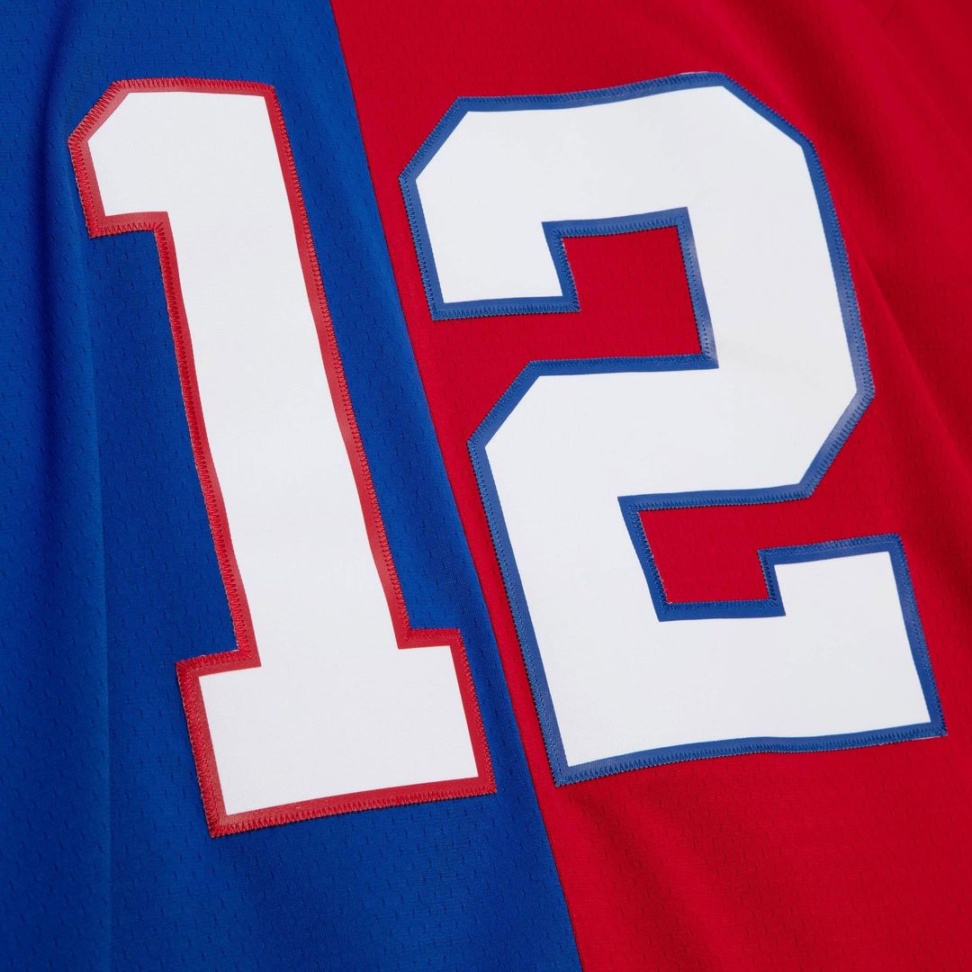 Jim Kelly Buffalo Bills Mitchell & Ness 1990 Split Legacy Replica Jersey - Royal/Red