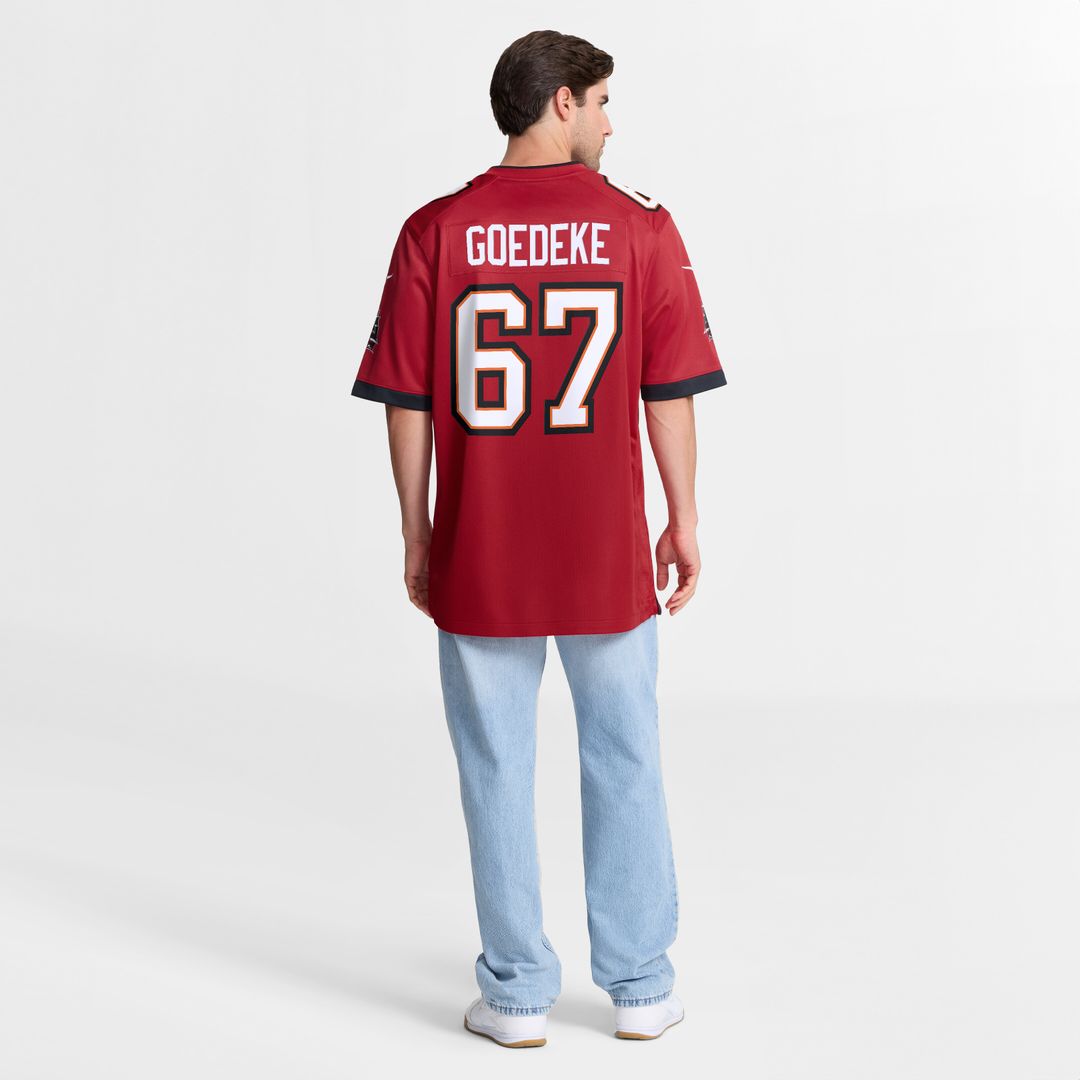 Luke Goedeke Tampa Bay Buccaneers Nike Game Player Jersey - Red