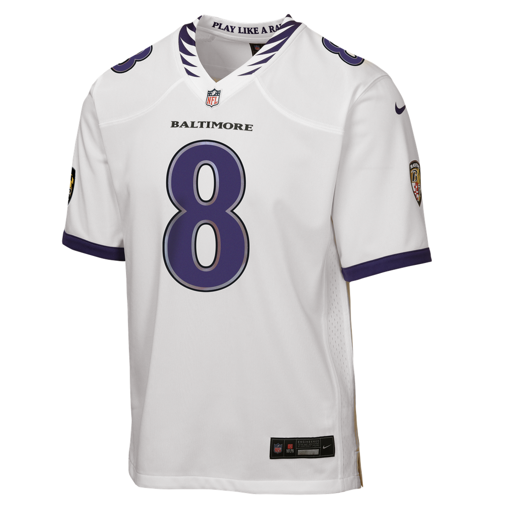 Lamar Jackson Baltimore Ravens Nike Youth Game Jersey - White