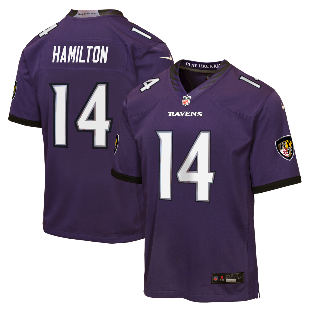 Kyle Hamilton Baltimore Ravens Nike Youth Team Game Jersey - Purple