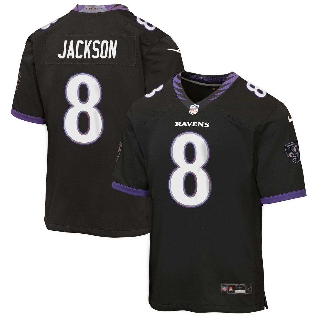 Lamar Jackson Baltimore Ravens Nike Youth Alternate Game Jersey - Black