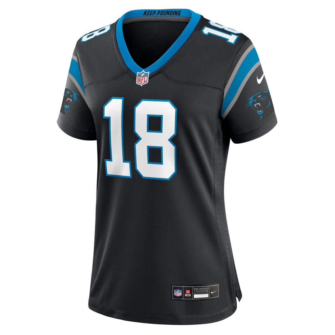 Jalen Coker Carolina Panthers Nike Women's Team Game Jersey -  Black