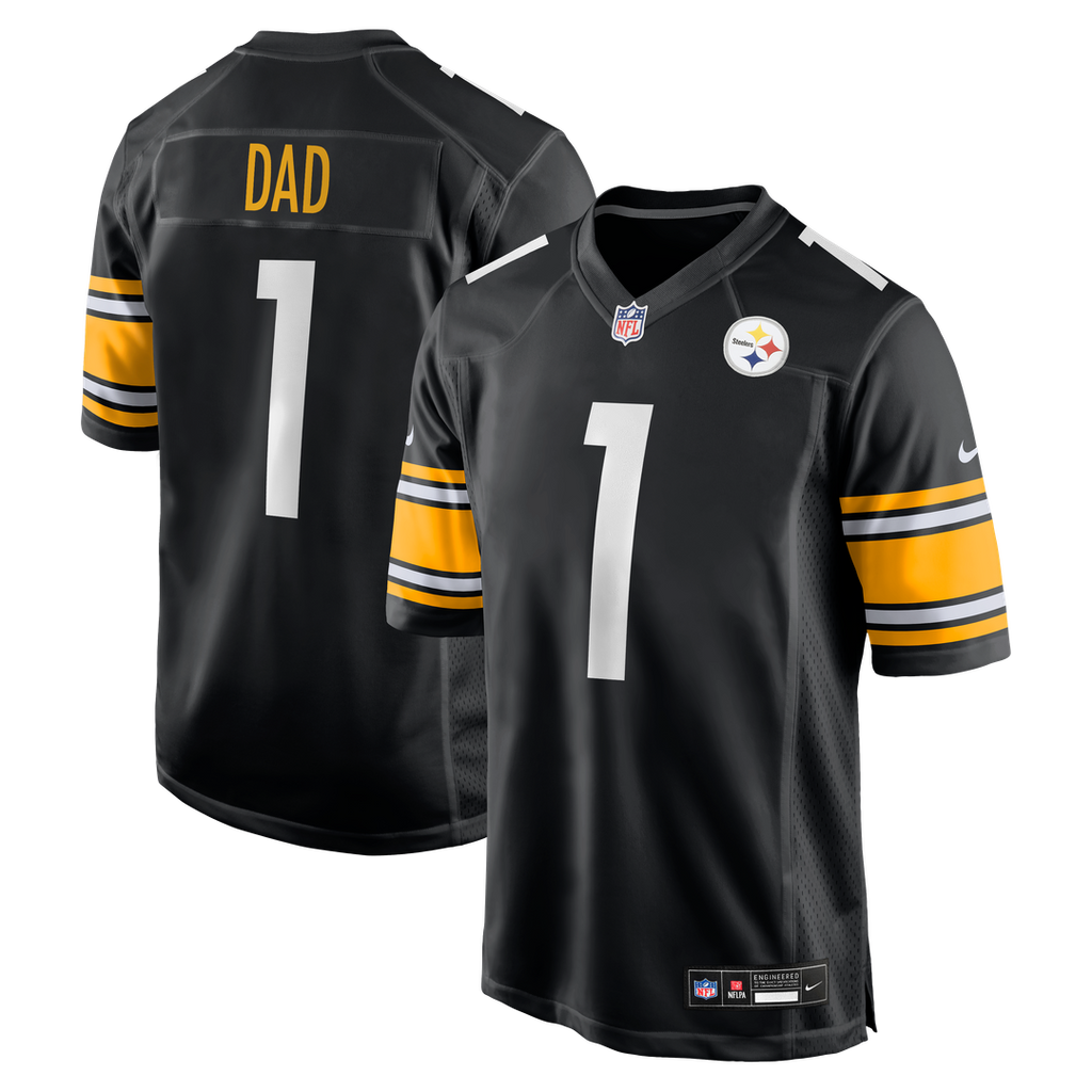 Number 1 Dad Pittsburgh Steelers Nike Game Jersey - Black