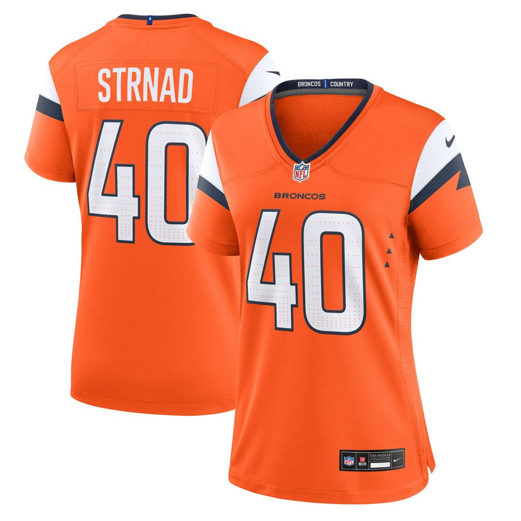 Justin Strnad Denver Broncos Nike Women's Team Game Jersey -  Orange