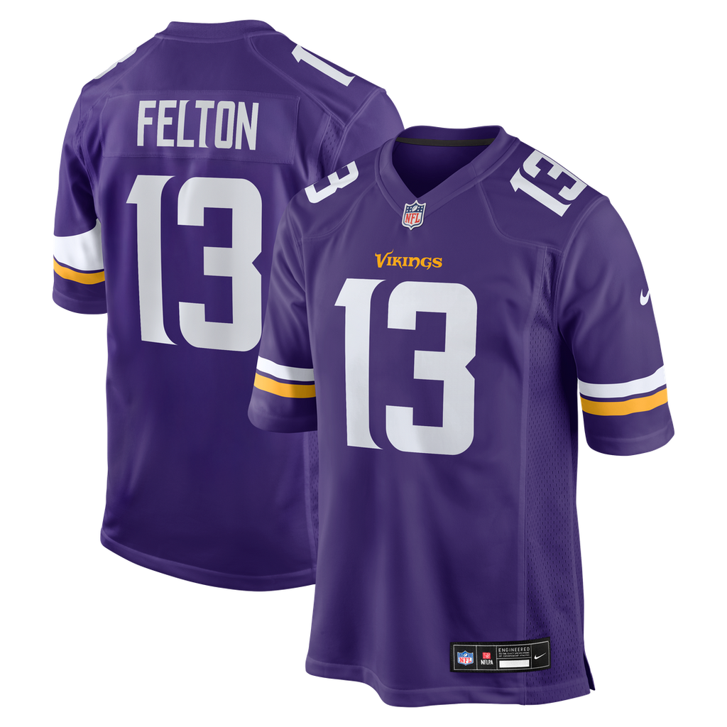Tai Felton Minnesota Vikings Nike Team Game Jersey -  Purple