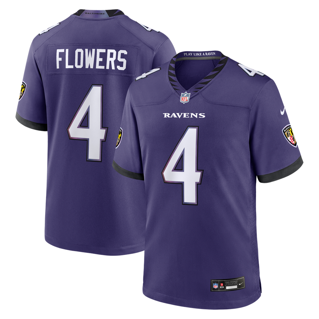 Zay Flowers Baltimore Ravens Nike Team Game Jersey - Purple
