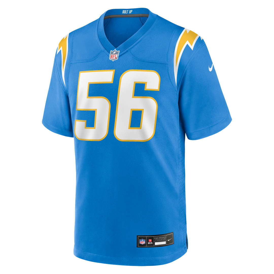Kanai Mauga Los Angeles Chargers Nike Team Game Jersey -  Powder Blue